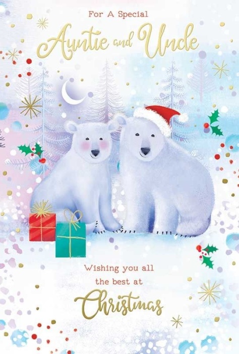 Polar Bears Auntie & Uncle Christmas Card