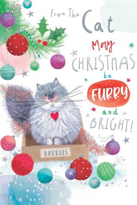 Furry & Bright From The Cat Christmas Card