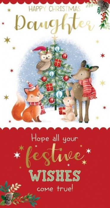 Festive Wishes Daughter Christmas Card