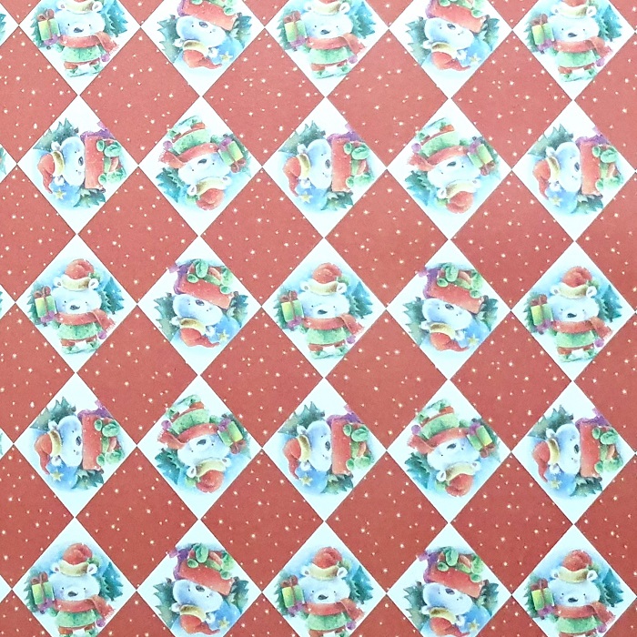 Festive Bear Christmas Gift Wrap Sheet