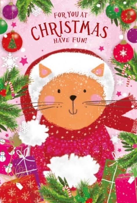 Festive Cat Christmas Card