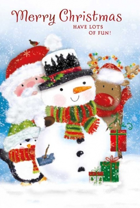 Snowman & Friends Christmas Card