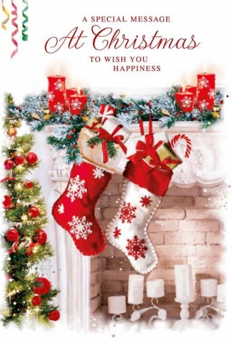 Festive Stockings Christmas Card