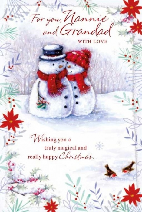 Snowmen Nannie & Grandad Christmas Card