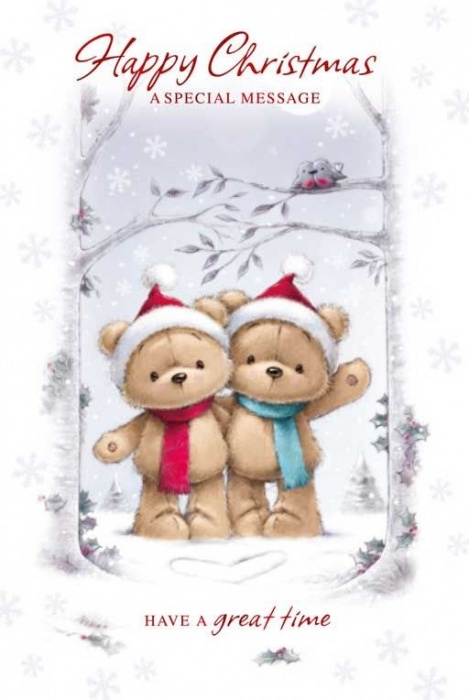 Teddy Greetings Christmas Card