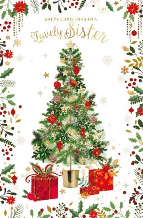 Christmas Tree Sister Christmas Card