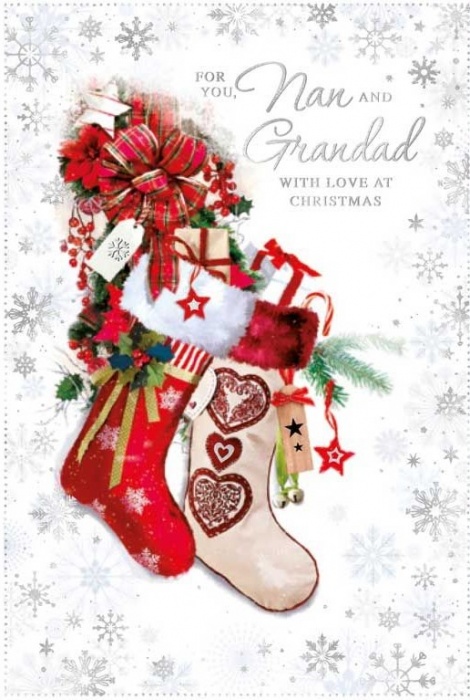 Christmas Stockings Nan & Grandad Christmas Card