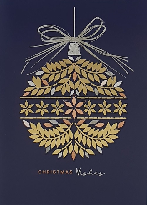 Golden Leaves Christmas Cards Pack Of 14