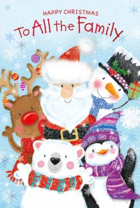 Santa & Friends Family Christmas Card