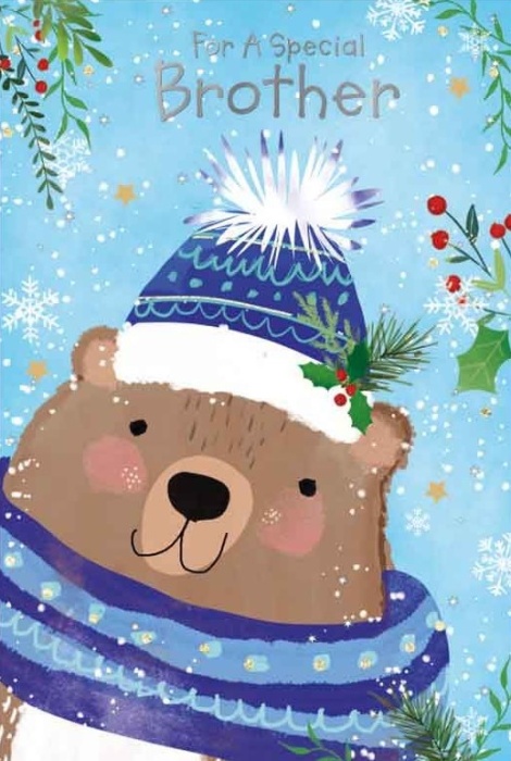 Winter Bear Brother Christmas Card