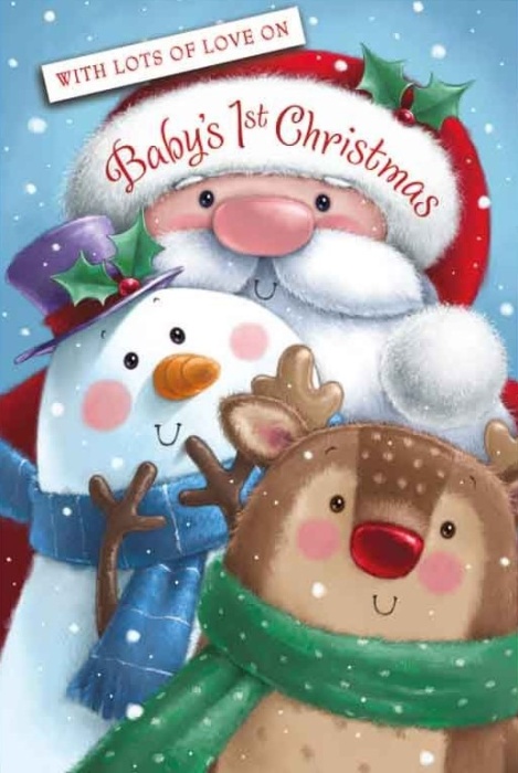 Santa & Friends Baby's 1st Christmas Card