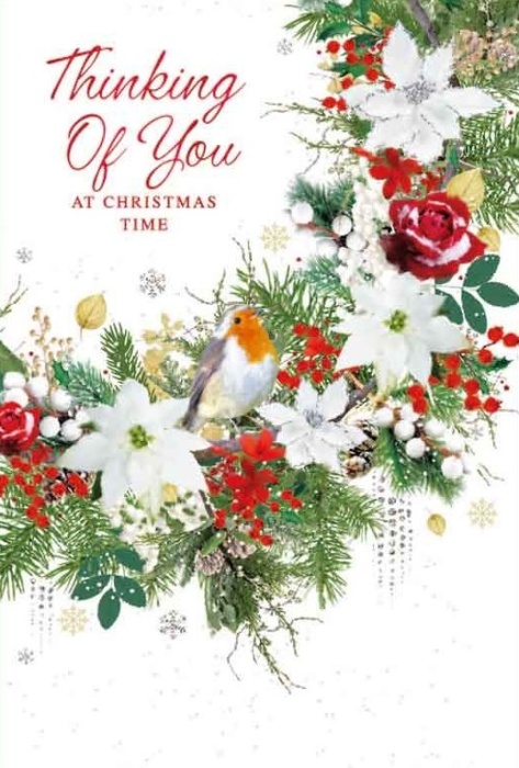 Robin Wreath Thinking Of You Card