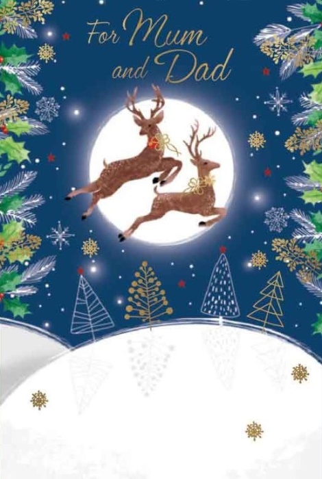 Reindeer Mum & Dad Christmas Card