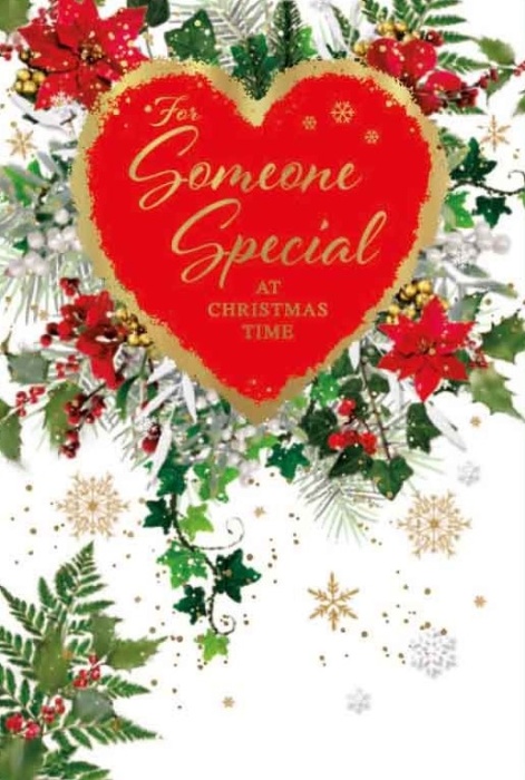 Festive Floral Heart Someone Special Christmas Card