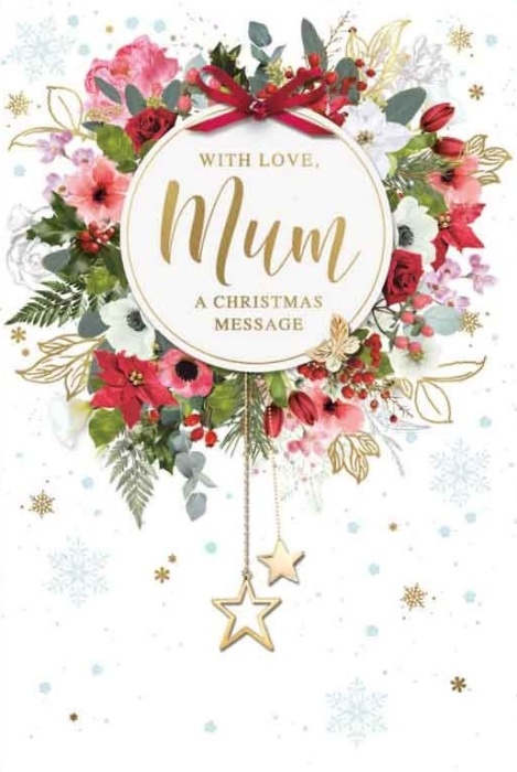 Christmas Wreath Mum Christmas Card