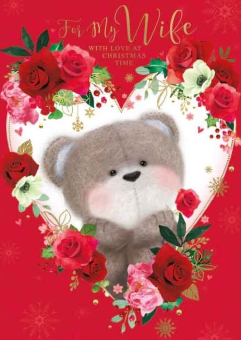 Rose Heart Wife Christmas Card