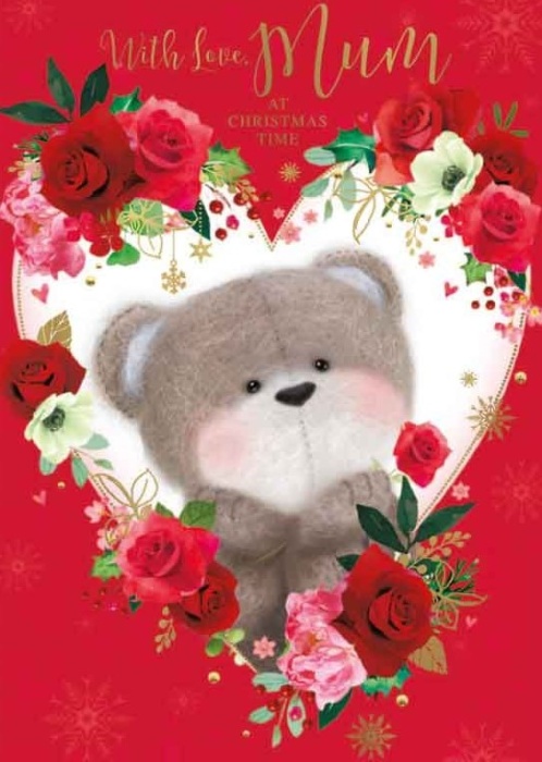 Rose Heart Mum Christmas Card