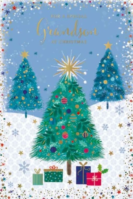 Christmas Trees Grandson Christmas Card