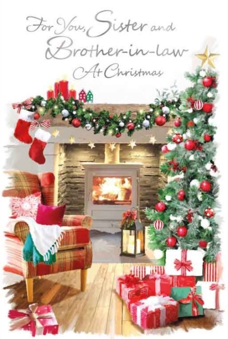 Festive Hearth Sister & Brother-In-Law Christmas Card