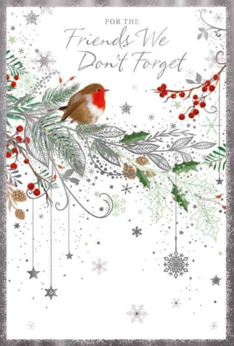 Robin & Berries Friends We Don't Forget Christmas Card