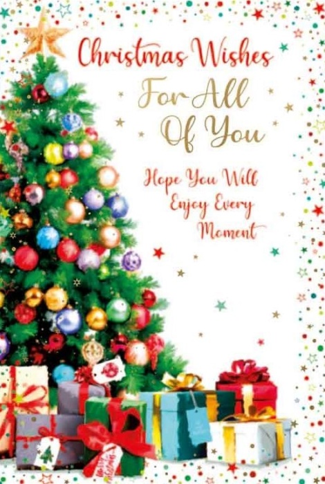 Bright Christmas Tree All Of You Christmas Card