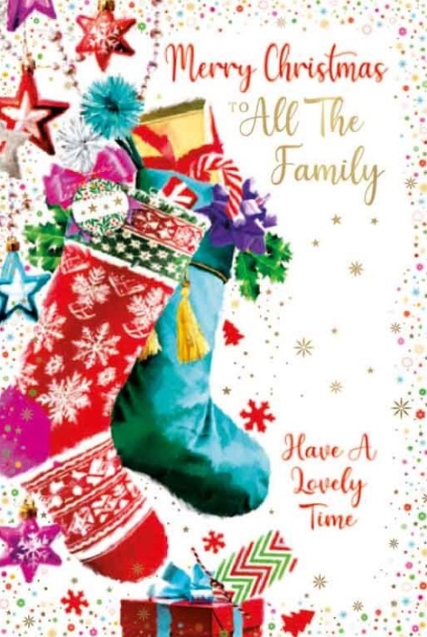 Christmas Stockings & Stars Family Christmas Card