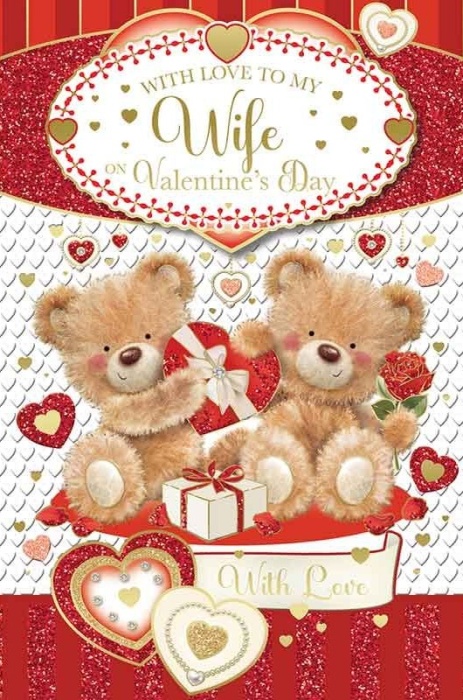 Hearts & Gifts Wife Valentine's Day Card