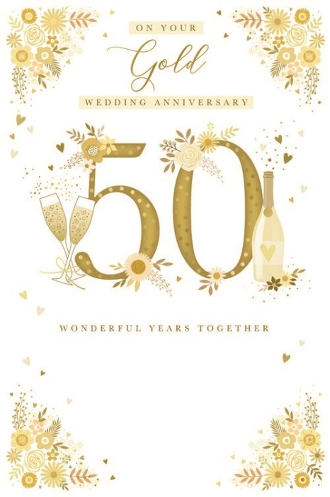 Flowers Golden Anniversary Card