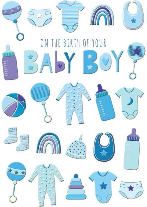 Baby Boy Icons New Baby Card