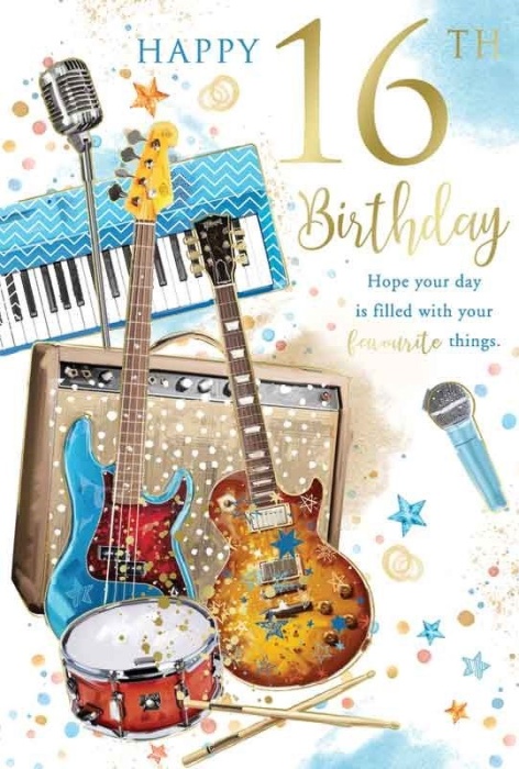 Guitars 16th Birthday Card