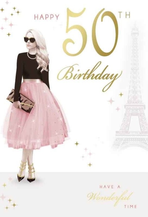 Paris 50th Birthday Card