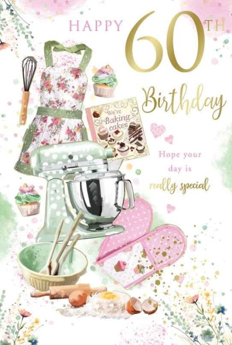 Baking 60th Birthday Card