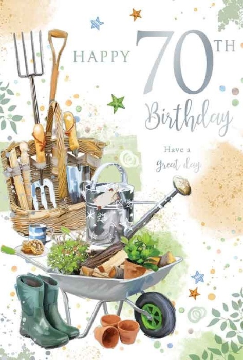 Gardening 70th Birthday Card