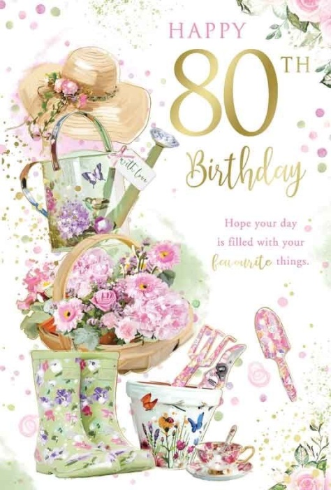 Gardening 80th Birthday Card